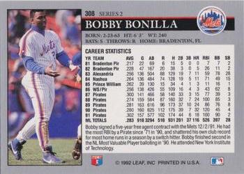 Bobby Bonilla  baseball card collectible - Main Image 2