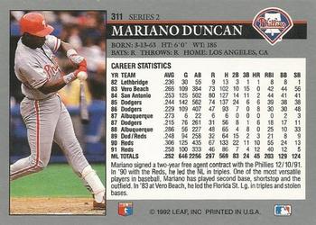 Mariano Duncan  baseball card collectible - Main Image 2