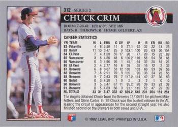 Chuck Crim  baseball card collectible - Main Image 2