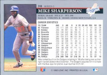 Mike Sharperson  baseball card collectible - Main Image 2
