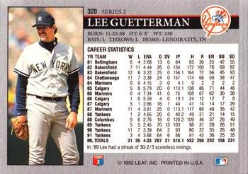 Lee Guetterman  baseball card collectible - Main Image 2