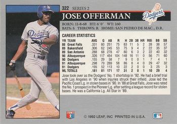 Jose Offerman  baseball card collectible - Main Image 2