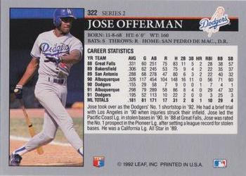 Jose Offerman  baseball card collectible - Main Image 2