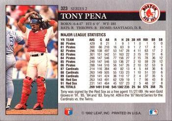 Tony Pena  baseball card collectible - Main Image 2