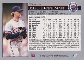 Mike Henneman  baseball card collectible - Main Image 2
