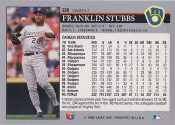 Franklin Stubbs  baseball card collectible - Main Image 2