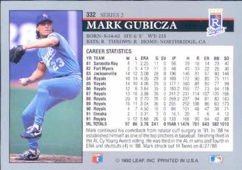 Mark Gubicza  baseball card collectible - Main Image 2