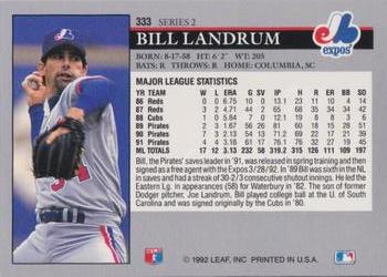 Bill Landrum  baseball card collectible - Main Image 2