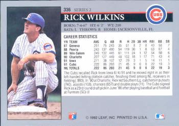 Rick Wilkins  baseball card collectible - Main Image 2