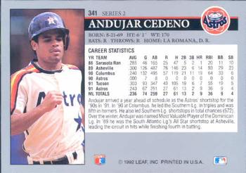 Andujar Cedeno  baseball card collectible - Main Image 2