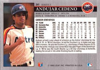 Andujar Cedeno  baseball card collectible - Main Image 2