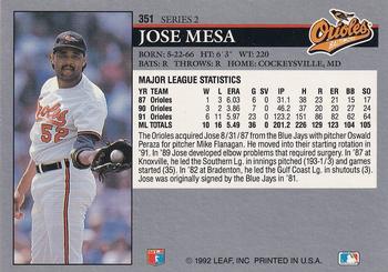 Jose Mesa  baseball card collectible - Main Image 2