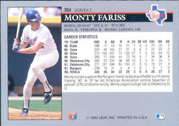 Monty Fariss  baseball card collectible - Main Image 2