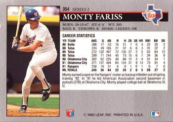 Monty Fariss  baseball card collectible - Main Image 2