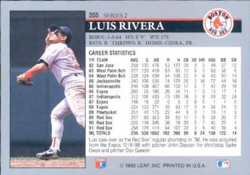 Luis Rivera  baseball card collectible - Main Image 2