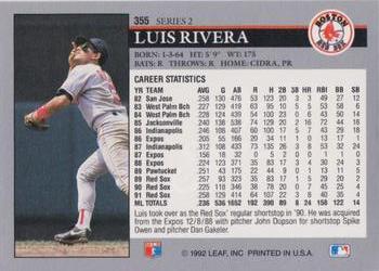 Luis Rivera  baseball card collectible - Main Image 2