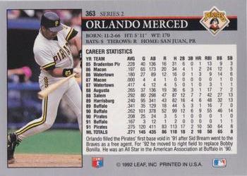 Orlando Merced  baseball card collectible - Main Image 2