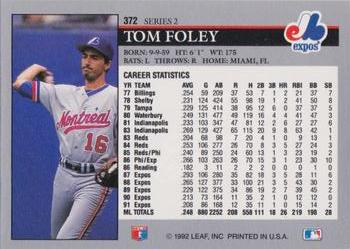 Tom Foley  baseball card collectible - Main Image 2