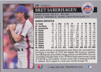 Bret Saberhagen  baseball card collectible - Main Image 2