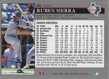 Ruben Sierra  baseball card collectible - Main Image 2