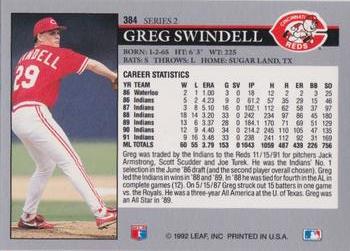 Greg Swindell  baseball card collectible - Main Image 2
