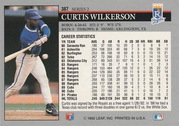 Curtis Wilkerson  baseball card collectible - Main Image 2