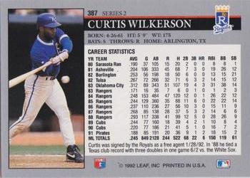 Curtis Wilkerson  baseball card collectible - Main Image 2