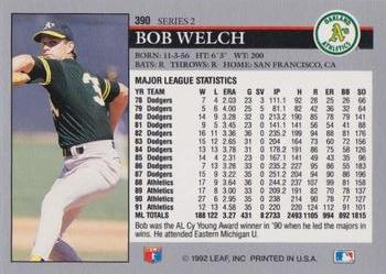 Bob Welch  baseball card collectible - Main Image 2