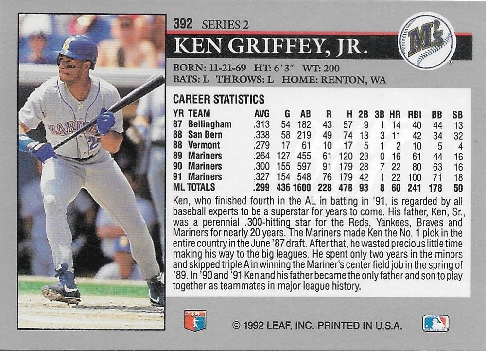 Ken Griffey Jr.  baseball card collectible - Main Image 2