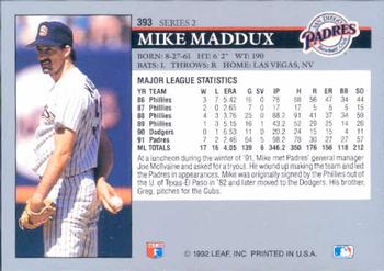 Mike Maddux  baseball card collectible - Main Image 2