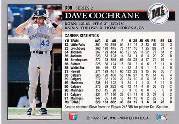 Dave Cochrane  baseball card collectible - Main Image 2