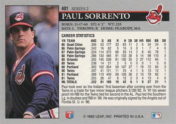 Paul Sorrento  baseball card collectible - Main Image 2