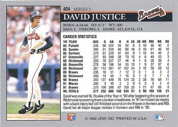 David Justice  baseball card collectible - Main Image 2