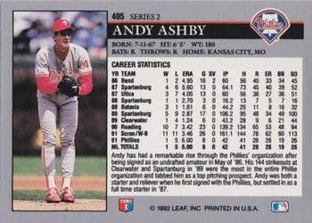 Andy Ashby  baseball card collectible - Main Image 2