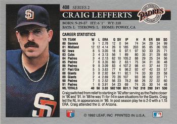 Craig Lefferts  baseball card collectible - Main Image 2