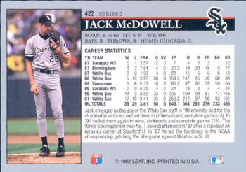 Jack McDowell  baseball card collectible - Main Image 2
