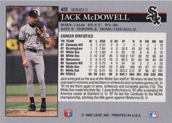 Jack McDowell  baseball card collectible - Main Image 2