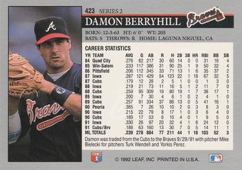 Damon Berryhill  baseball card collectible - Main Image 2