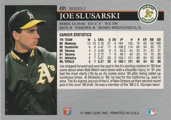 Joe Slusarski  baseball card collectible - Main Image 2