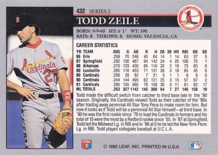 Todd Zeile  baseball card collectible - Main Image 2