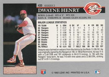Dwayne Henry  baseball card collectible - Main Image 2
