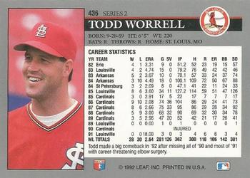 Todd Worrell  baseball card collectible - Main Image 2