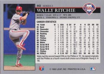 Wally Ritchie  baseball card collectible - Main Image 2