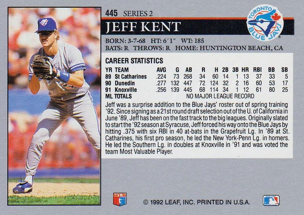 Jeff Kent  baseball card collectible - Main Image 2