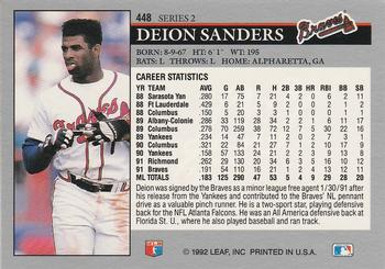 Deion Sanders  baseball card collectible - Main Image 2