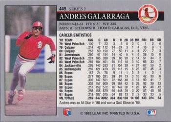 Andres Galarraga  baseball card collectible - Main Image 2