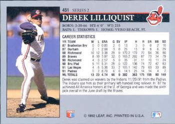 Derek Lilliquist  baseball card collectible - Main Image 2