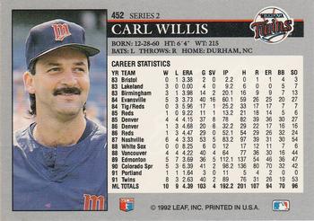 Carl Willis  baseball card collectible - Main Image 2