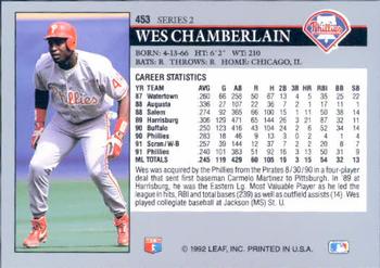 Wes Chamberlain  baseball card collectible - Main Image 2