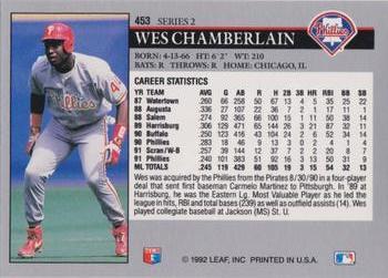 Wes Chamberlain  baseball card collectible - Main Image 2